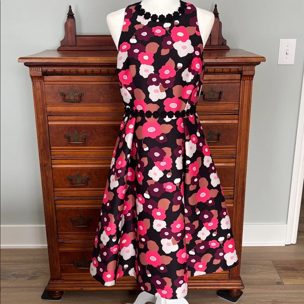 NWT Kate Spade Blooming Mikado Fit and Flare Midi Dress Size 6 Vibrant Floral